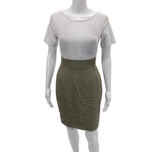 State Of Claude Montana Womens Straight Pencil Green Mini Skirt Size 8